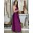 Šaty dlouhé elegantní na ramínka dámské AMANDA (S/M/L ONE SIZE) ITALSKá MODA IM323022/DUR královská modrá S/M/L
