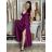 Šaty dlhé elegantné na ramienka dámske AMANDA  (S/M/L ONE SIZE) TALIANSKA MODA IM323022/DUR S/M/L růžová světlá