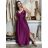 Šaty dlouhé elegantní na ramínka dámské AMANDA (S/M/L ONE SIZE) ITALSKá MODA IM323022/DUR královská modrá S/M/L