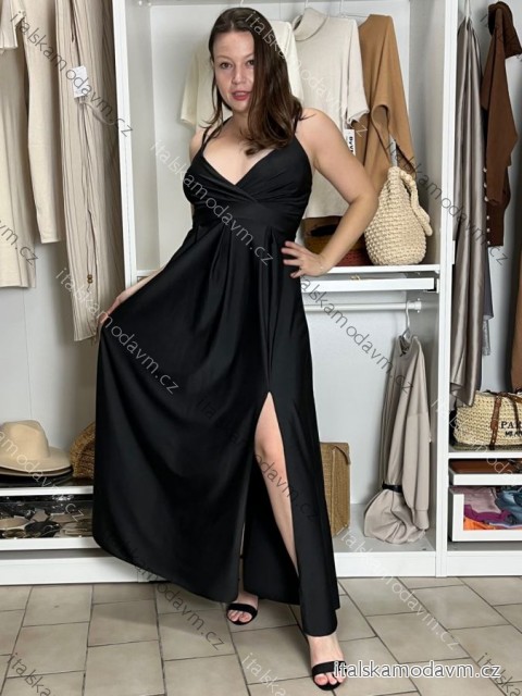 Šaty dlhé elegantné na ramienka dámske AMANDA  (S/M/L ONE SIZE) TALIANSKA MODA IM323022/DUR