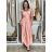 Šaty dlhé elegantné na ramienka dámske AMANDA  (S/M/L ONE SIZE) TALIANSKA MODA IM323022/DUR S/M/L růžová světlá