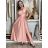 Šaty dlhé elegantné na ramienka dámske AMANDA  (S/M/L ONE SIZE) TALIANSKA MODA IM323022/DUR S/M/L růžová světlá