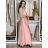 Šaty dlhé elegantné na ramienka dámske AMANDA  (S/M/L ONE SIZE) TALIANSKA MODA IM323022/DUR S/M/L růžová světlá