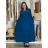 Šaty dlhé voľnočasové teplé dlhý rukáv dámske ALEX (S/M/L ONE SIZE) TALIANSKA MÓDA IM425574/DUR S/M/L modrá petrolejová