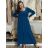 Šaty dlhé voľnočasové teplé dlhý rukáv dámske ALEX (S/M/L ONE SIZE) TALIANSKA MÓDA IM425574/DUR S/M/L modrá petrolejová