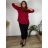 Tunika košilová dlouhý rukáv dámská nadrozměr (XL/2XL ONE SIZE) ITALSKÁ MÓDA IMD221065/DU vínová XL/2XL