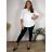Tunika košeľová dlhý rukáv dámska nadrozmer (XL/2XL ONE SIZE) TALIANSKA MÓDA IMD221065/DUR bílá