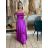 Šaty spoločenské dlhé elegantné na ramienka šnurovacie dámske ROSE (S/M ONE SIZE) TALIANSKA MODA IM323013/DUR tm. fuchsiová S/M/L