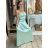Šaty spoločenské dlhé elegantné na ramienka šnurovacie dámske ROSE (S/M ONE SIZE) TALIANSKA MODA IM323013/DUR sv. mintová S/M/L