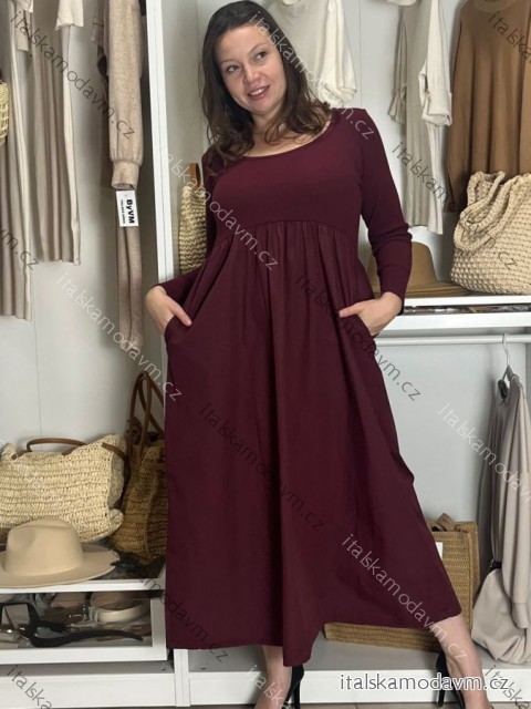 Šaty voľnočasové dlouhý rukáv dámske VIVA (S/M/L ONE SIZE) TALIANSKA MÓDA IMSM2511125