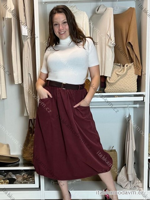 Sukňa s páskem manžestrová dámska ERIKA (S/M/L ONE SIZE) TALIANSKA MóDA IMSM251149