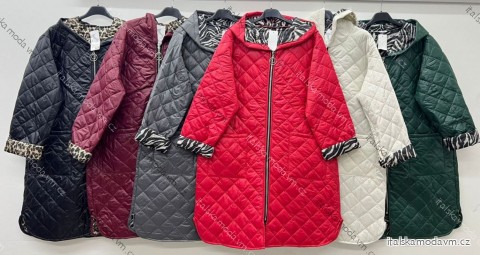 Bunda slabá šusťáková dlouhý rukáv dámská nadrozměr (46/48/50 ONE SIZE) ITALSKÁ MÓDA IM425604