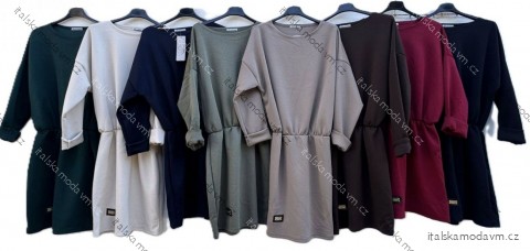 Šaty krátke teplé dlhý rukáv dámske (S/M/L ONE SIZE) TALIANSKA MÓDA IMD25225