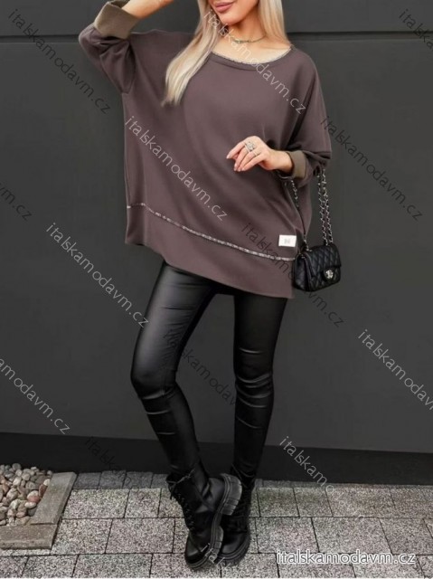 Tunika dlouhý rukáv dámská nadrozměr (52/54/56 ONE SIZE) ITALSKÁ MÓDA IMD25230