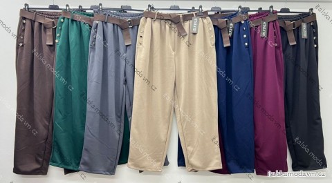 Nohavice elegantné s opaskom MASELKO dámske nadrozmer (54/56/58 ONE SIZE) TALIANSKA MÓDA IM425649