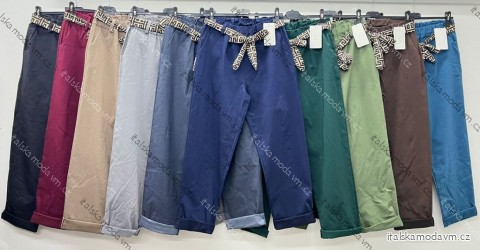 Nohavice plátené dámske nadrozmer (44/46/48 ONE SIZE) TALIANSKA MÓDA IM425650