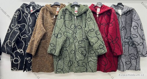 Kabátik teplý chlpatý dlhý rukáv dámsky nadrozmer (54/56/58 ONE SIZE) TALIANSKA MÓDA IM425654
