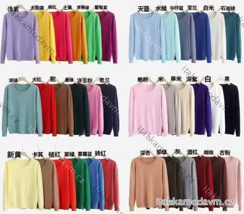 Sveter úpletový tenký dlhý rukáv dámsky (S/M/L ONE SIZE) TALIANSKA MÓDA IMM25M5081