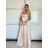 Šaty dlhé elegantné saténové na ramienka dámske (S/M/L ONE SIZE) TALIANSKA MÓDA IMPBB25B26588/DU -   béžová -   S/M/L