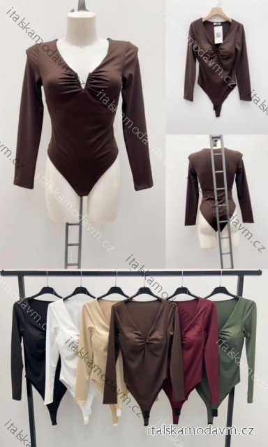 Body elegantný dlhý rukáv dámske (XS/S/M ONE SIZE) TALIANSKA MÓDA IMM25M42859