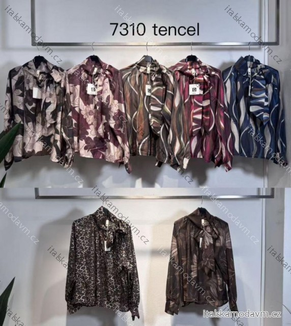 Blúzka elegantný dlhý rukáv dámska (S/M/L ONE SIZE) TALIANSKA MÓDA IMM25M7310