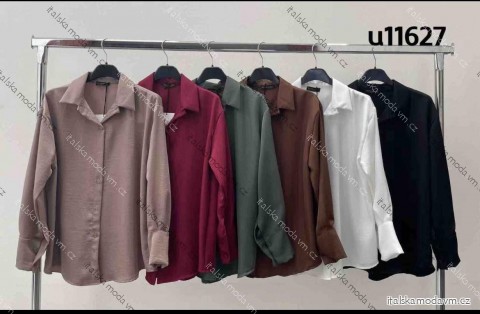 Košeľa klasik dlhý rukáv dámska (S/M/L ONE SIZE) TALIANSKA MÓDA IMM25M11627