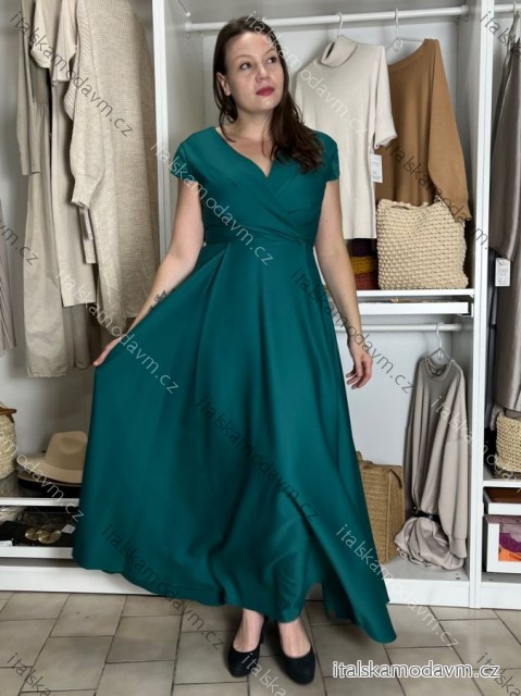 Šaty dlhé spoločenské krátky rukáv dámske (36-56) POLSKÁ MÓDA PMLMR23AFRODYTA-8