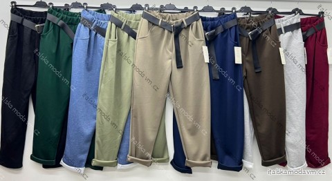 Nohavice máselko s opaskom dámske nadrozmer (46/48/50 ONE SIZE) TALIANSKA MÓDA IM425656