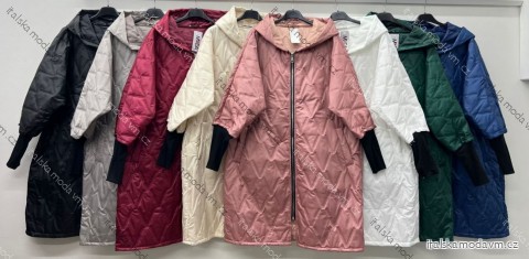 Bunda slabá prešívaná oversize dlhý rukáv dámska nadrozmer (52/54/56 ONE SIZE) TALIANSKA MÓDA IM425664