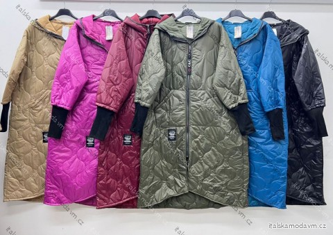 Bunda slabá prešívaná oversize dlhý rukáv dámska nadrozmer (48/50/52 ONE SIZE) TALIANSKA MÓDA IM425672