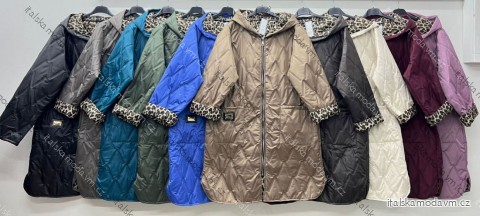 Bunda slabá prešívaná oversize dlhý rukáv dámska nadrozmer (46/48/50 ONE SIZE) TALIANSKA MÓDA IM425675