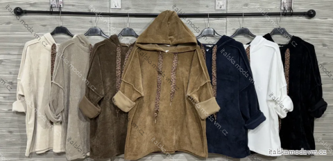 Mikina s kapucňou dlhý rukáv dámska (S/M/L ONE SIZE) TALIANSKA MÓDA IMPOZ25LV-90672