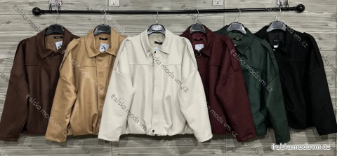 Bunda koženková dlhý rukáv dámska (S/M/L ONE SIZE) TALIANSKA MÓDA IMPOZ25JSD-16838