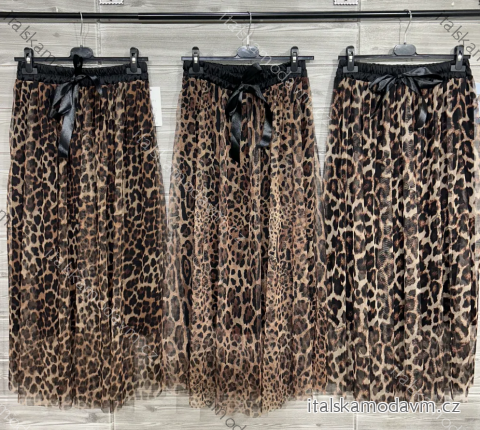 Sukně dlouhá leopardí dámská (S/M/L ONE SIZE) ITALSKÁ MÓDA IMPOZ25SYO-24493