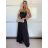 Šaty dlhé elegantné letné na ramienka dámske (XS/S/M ONE SIZE) TALIANSKA MÓDA IMM25M40243/DU -   čierna -   S / M