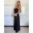 Šaty dlhé elegantné letné na ramienka dámske (XS/S/M ONE SIZE) TALIANSKA MÓDA IMM25M40243/DU -   čierna -   S / M