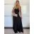 Šaty dlhé elegantné letné na ramienka dámske (XS/S/M ONE SIZE) TALIANSKA MÓDA IMM25M40243/DU -   čierna -   S / M