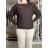 Sveter teplý oversize dlhý rukáv dámsky KAROL (S/M/L ONE SIZE) TALIANSKA MÓDA IMPLI247007/DU S/M/L hnedá