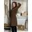 Šaty elegantný dlhý rukáv dámska (S/M ONE SIZE) TALIANSKA MÓDA IMM23M6062