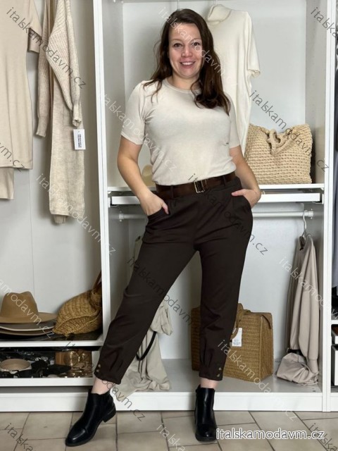 Nohavice elegantné s opaskom dámske KAMILE  (S/M/L ONE SIZE) TALIANSKA MÓDA IMC25353/DU