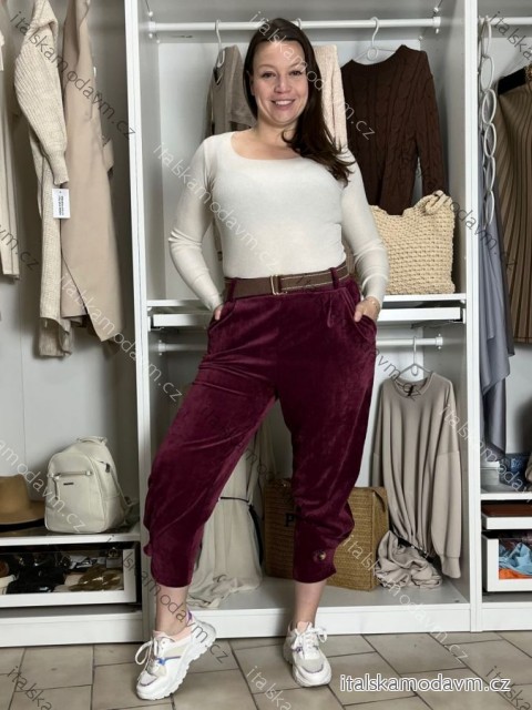 Kalhoty dlouhé s páskem manžestrové dámské SIMONA (XS/S/M ONE SIZE) IMPOZ25LV-25480/DU