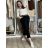 Nohavice dlhé s opaskom manžestrové  dámske SIMONA (XS/S/M ONE SIZE) IMPOZ25LV-25480/DU XS/S/M čierna
