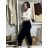 Nohavice dlhé s opaskom manžestrové  dámske SIMONA (XS/S/M ONE SIZE) IMPOZ25LV-25480/DU XS/S/M čierna