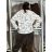 Mikina oversize na zips s kapucňou dlhý rukáv dámska WRITE  (M/L/XL ONE SIZE) TALIANSKA MÓDA IMPOZ25JSD-16583/DU M/L/XL biela