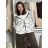 Mikina oversize na zips s kapucňou dlhý rukáv dámska WRITE  (M/L/XL ONE SIZE) TALIANSKA MÓDA IMPOZ25JSD-16583/DU M/L/XL biela