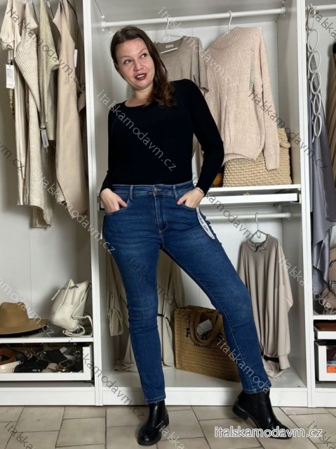 Rifle dlouhé dámské Push up (30-38) MOON GIRL MOG25KP522-3/DUR modrá džínsová 35