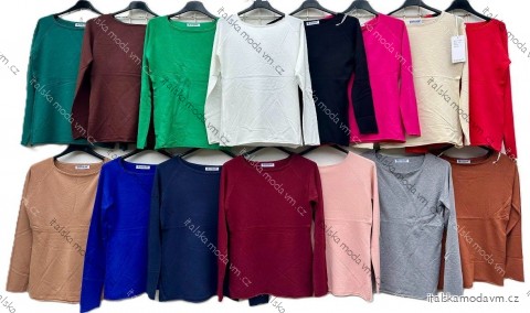 Sveter úpletový tenký dlhý rukáv dámsky (S/M ONE SIZE) TALIANSKA MÓDA IMD23733