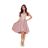 Šaty krátke elegantné spoločenské krátky rukáv PATRICIA (S-3XL) poľská móda NMC-300-1/DU ružová L