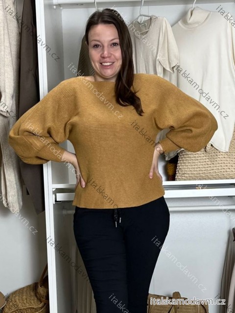 Sveter nabíraný dlhý rukáv dámsky DIARA  (S/M/L ONE SIZE) TALIANSKA MÓDA IMSM251136