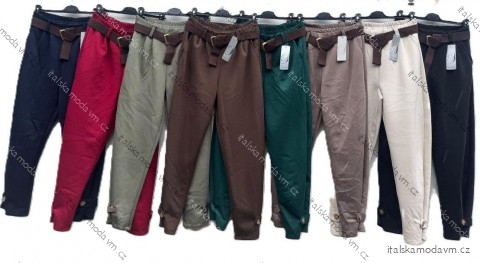 Nohavice elegantné s opaskom dámske (S/M/L ONE SIZE) TALIANSKA MÓDA IMD25264